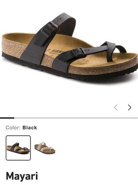 Birkenstock Mayari Black Leather Toe-Loop Sandal